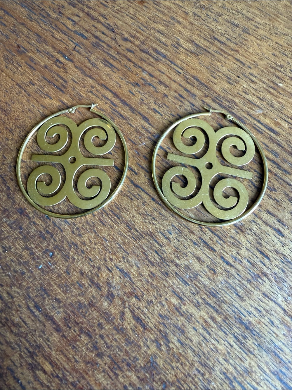 Humility & strength gold hoop earrings